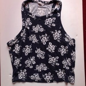 Aeropostale Navy Floral Crop Top